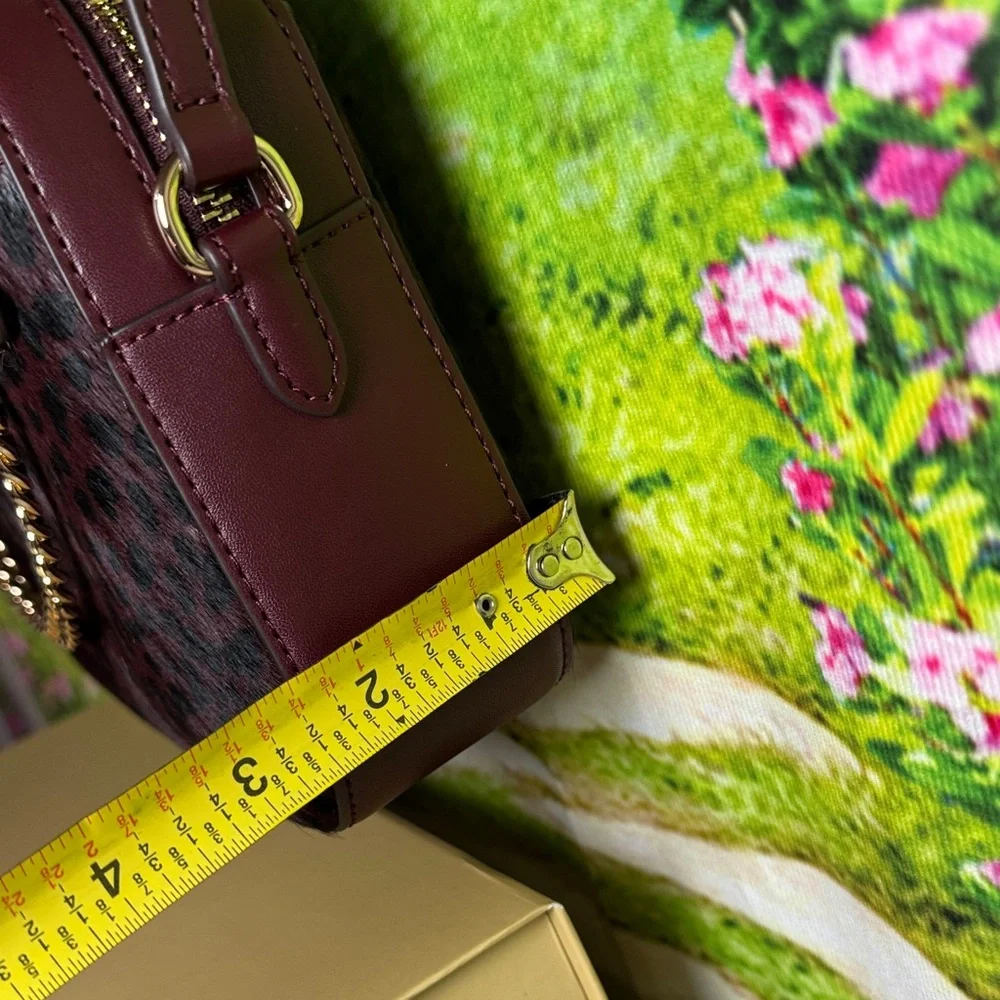 Michael Kors Dark Red / burgundy/ oxblood jet set Animal Print Crossbody Bag - Picture 10 of 16